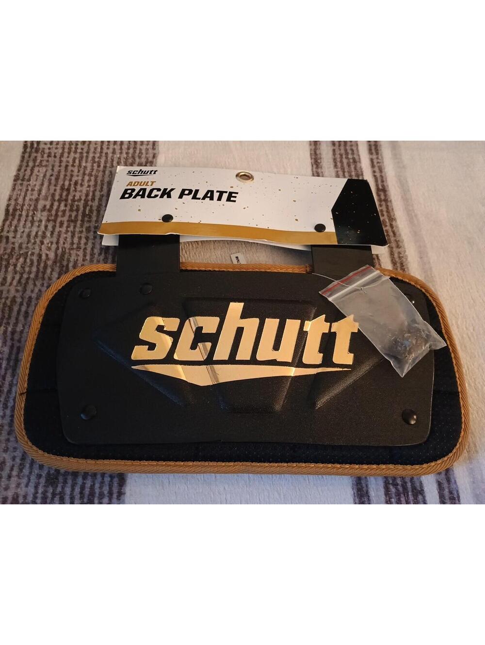 NEW SCHUTT ' ADULT  FOOTBALL BACK PLATE  BLACK/GOLD  ONE SIZE FITS ALL